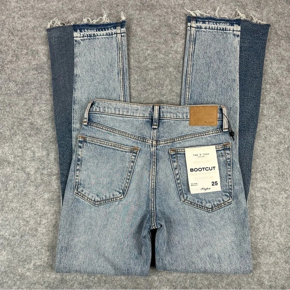 Rag & Bone Peyton Sliced Mid-Rise Bootcut Jeans in Lou.  Sz: 25 - Picture 4 of 15
